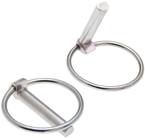 8x41mm Perno di bloccaggio (confezione da 2), perno di fissaggio, perno di sicurezza di tipo O, perno a clip con anello, perno DIN11023 per trattore, rimorchio, camion, tosaerba, escavatore