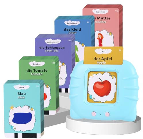 Yisakilu Sprechende Lernkarten Deutsch Englisch Wörter Lernen für Kinder Sprechende Flash Karten Sprachentwicklung Spiele Sprechen Lernen Spielzeug Logopädie Spiele Sprachförderung