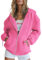 Timuspo Hoodie Femme Rose M - Sweat à Capuche Automne Hiver Long - Fermeture Éclair - À Capuche - Manteau Surdimensionné