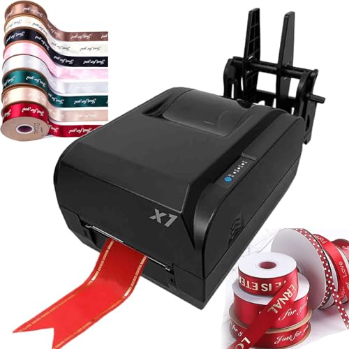 ZIXIAOS Digital Ribbon Printer, Satin Ribbon Printing Machine, Label Printer, Foil Stamping Printing Machine, Supports 50+ Languages for Floral Bouquet Gifts Crafts Bows Party Wedding,singlerow