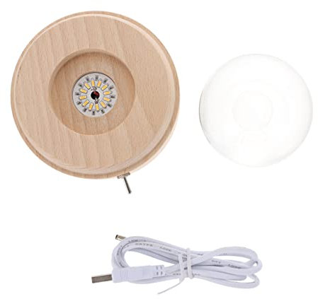 ORFOFE Lámpara De Noche Led Con Base De Madera Bola De Con Luz Romántica y Para Decoración De Dormitorio y