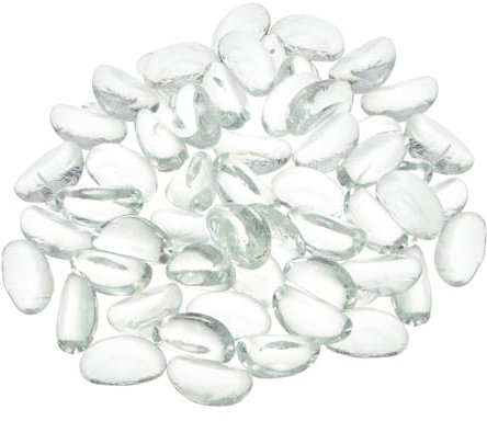 sourcing map Perles en verre pour foyers, graviers réfléchissants pour décoration d'aquarium, 1 000 g, transparentes
