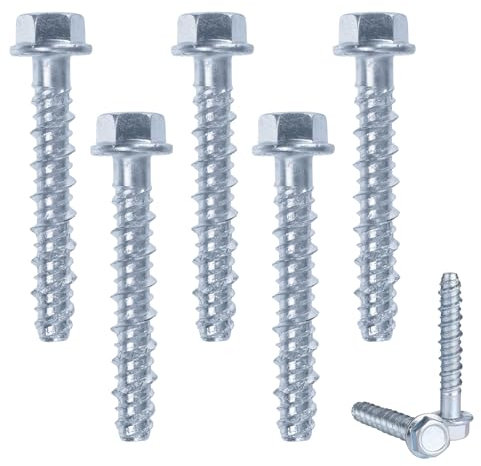 posionks Lot de 20 vis à béton, 8 mm, à tête hexagonale, universelles, chevilles à tige longue, pour cadre de fenêtre, chevilles à expansion pour montage mural