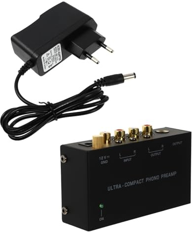 NUOBESTY Preamplificatore Phono Per Giradischi Mini Preamplificatore Stereo Basso Rumore Convertitore Di Segnali Del Giradischi in Segnali Di Controllo Del Volume Design Compatto Per Sistem