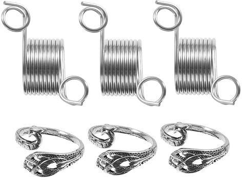ORFOFE Set 6 Anelli per Maglieria e Uncinetto in Metallo Regolabili Guida Filo Leggero e Compatto per Lavoro a Maglia Accessorio Pratico per Artigianato e Cucito Regalo per
