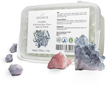 SAVOLUX Klare Glycerinseifenbasis für Handgemachte Seifen- Rohseife für Seifenherstellung/Seifenbasis zur Seifenherstellung/Seifenbasis für HerstellungSeifen, Rohseife zum Seifengießen/ 2kg