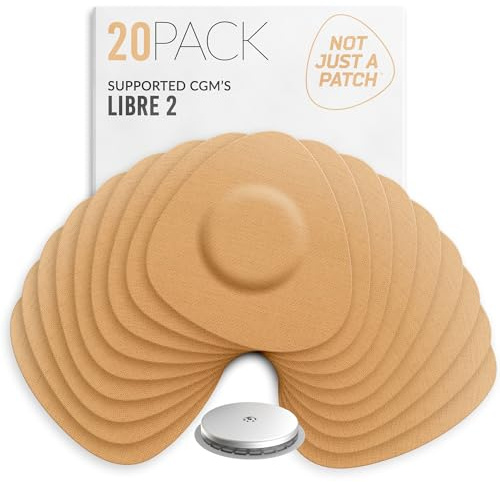 Not Just A Patch Freestyle Libre 2 Sensor Covers (20 Pack) CGM Sensor Patches for Freestyle Libre 2 - Water Resistant & Durable for 10-14 Days - Beige