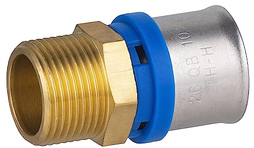 Raccord Multicouche à Sertir Multi profils TH-H-U diamètre Ø26 mm - à visser Mâle 26x34 (1') - Norme NF 545 pour réseau d'eau potable et chauffage NOYON & THIEBAULT
