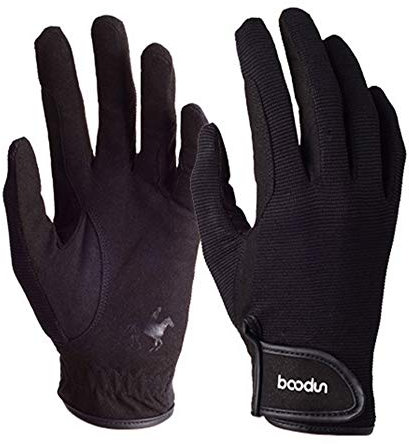 AICTIMO Reithandschuh-Professional Tragbar, Reithandschuhe Atmungsaktiv und Bequem Unisex Schwarz L/XL