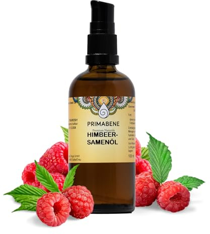 PRIMABENE® Olio di semi di lampone puro al 100% e spremuto a freddo – Olio naturale per la cura della pelle, la cura dei capelli e la protezione solare – Ricco di acidi grassi essenziali