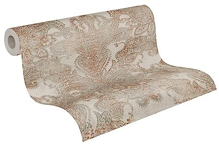 Livingwalls Travel Styles Non-Woven Wallpaper, Vintage Wallpaper in Beige and Grey, Oriental Wallpaper for Various Rooms, 10.05 m x 0.53 m