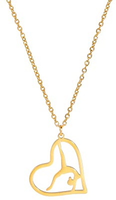 TEAMER Pendentif de gymnastique Collier de gymnastique tendance Bijoux de ballerine de sport pour les femmes et les filles pour l'anniversaire de Noël (Style 2-Or)