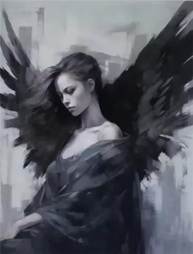 5D Diamond Painting Frau Diamand Painting Erwachsene Flügel Diamond Painting Kinder, DIY Diamant Painting Bilder Komplettes Diamand Painting Zubehörset, für Zimmer Deko Wohnzimmer Geschenke 70x92cm