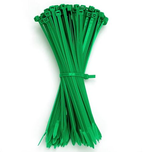 GUNGY Bridas Plastico para Cables Verde 200 x 4,8mm Bridas Sujetacables Eléctricos para Gestión de Cablesde Jardinería 100 Piezas