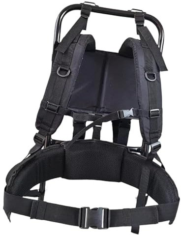 Folpus 60 kg Schwerer Tragerucksack-Rahmen, Rucksack, Leichter, tragbarer Klapptaschen-Rahmen für Ausrüstung, Outdoor-Aktivitäten, Camping, Schwarz