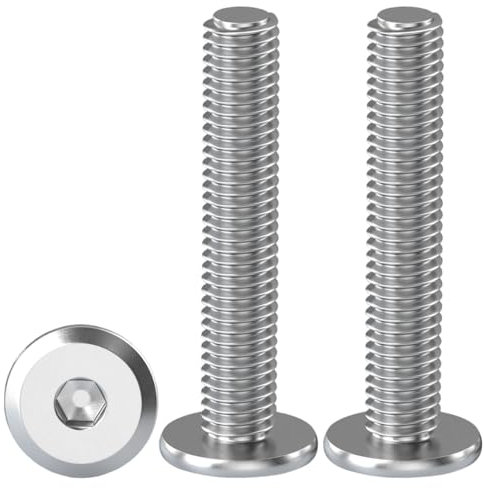 Drenky 20 Pièces Vis à Tête Plate Avec Six Pans Creux M6 X 35 mm Boulons à Tête Plate Hexagonale en Acier Inoxydable A2 V2A Vis à Tête Cylindrique Hexagonale à Bride Boulons Allen