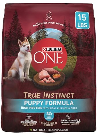Purina ONE True Instinct with Real Chicken and Duck High Protein Puppy Food Formula Natural with Added Vitamins, Minerals and Nutrients
