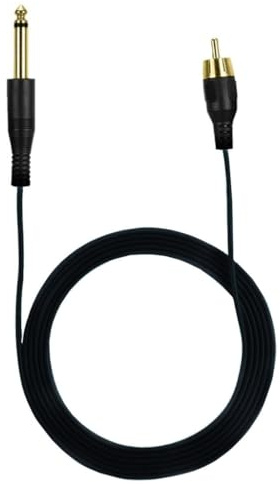 KAHDGSS RCA Cable Line Connector Tattoo Machine Power Supply Accessory Tattoo Clip Cord 6.35mm to RCA Adapter Line Soft-TPE 1.8m