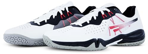 Sega RP24 Power Badminton Shoes Men Indoor and Outdoor Court Trainers. Non Marking Power Cushion Anti-Slip Breathable (White & Black, UK Footwear Size System, Adult, Men, Numeric, Medium, 10)