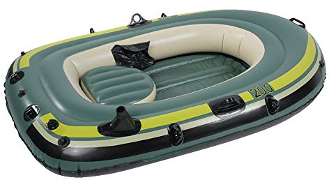 Thonlai Bateau Gonflable en PVC, Bateau Pneumatique à Rames Robuste pour 2 Personnes pour la Pêche, la Plongée à la Dérive, avec Chambre à Air Indépendante pour une Gonflage Rapide et