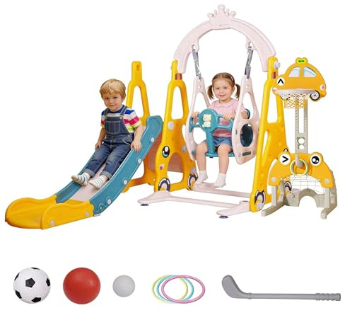 Toboggan 7 en 1 pour Tout-Petits,Ensemble de Toboggan en Plastique pour Enfants, Jouets d'aire de Jeux Montessori, Toboggan pour bébé pour de 1 à 3 Ans