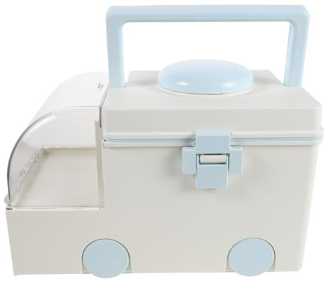 HONITANO Boîte de Rangement pour médicaments avec poignée, Trousse de Portable pour la Maison, Coffret à Pharmacie familiale 30 x 20 x 18 cm, Couleur B