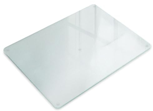 Glasskärbrädor 80x52 cm | Härdat Glas | Lätt att Rengöra | Köksbräda | Reptålig | Värmebeständig | med Halkfria Fötter | Mattglas | Rektangulär | för Kök | Frostat Glas