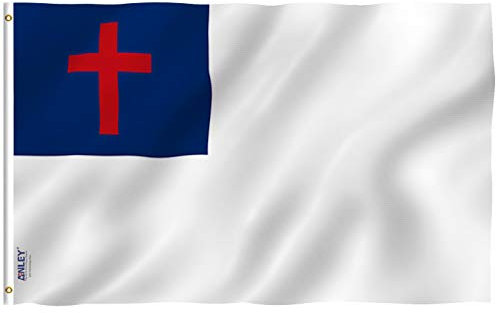 ANLEY Fly Breeze 3x5 Foot Christian Flag - Vivid Color and UV Fade Resistant - Canvas Header and Double Stitched - Religious Flags Polyester with Brass Grommets 3 X 5 Ft