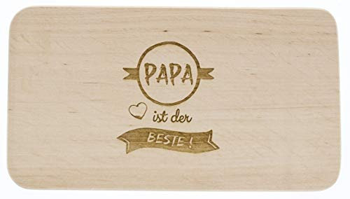 Planche à pain en bois d'aulne avec inscription « Papa ist der Beste »
