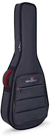 Crossrock 1/2 Größe Klassikgitarrentasche, 10 mm Polsterung, Rucksack erhältlich, dunkelgrau