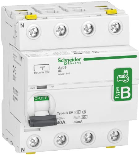 Schneider Electric Fehlerstrom-Schutzschalter IID 4P 40A 30MA TYP B-EV, A9Z51440 40 Ampere