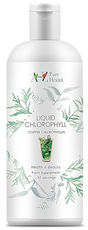 Liquid Chlorophyll Drops 500ml | Daily Health & Beauty Detox Supplement UK Made | Skin Health, Anti-Inflammatory & Healing Properties (Mint Flavour) | Copper Chlorophyllin Drink |Vegan