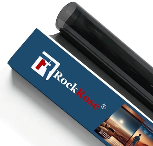 RockRose 35% TLV Film Solaire Carbone Voiture 91 cm x 4,5 m Double Couche Anthracite Intimité Discrète Anti-Chaleur et UV Auto-adhésif Thermoformable