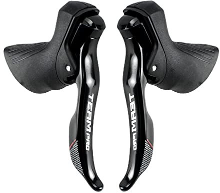 QQY Road Bike Shifters Double 2×8/2×9/2x10/2x11 Speed Brake Bicycle Derailleur Groupset Road Bike Shifters & Shift Cable Gear Lever Brake Compatible for Shimano (TEAMPRO 2x11S), One Size