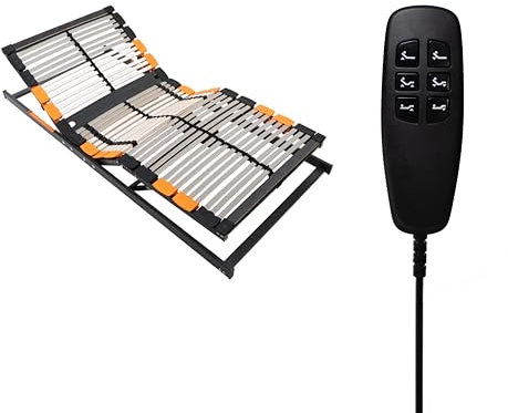 BMM Lattenrost 100x200 cm Premium XXL Motorrahmen bis 180 kg/elektrisch verstellbar/7 Zonen/für alle Matratzen/Höhe 10 cm/Lattenroste produziert in Deutschland