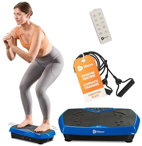 Lifepro Vibration Plate Exercise Machine with Magnetic Acupoints - Full Body Vibration Platform for Beginners and Recovery - Ideal for Lymphatic Drainage Muscle Toning and Overall Fitness