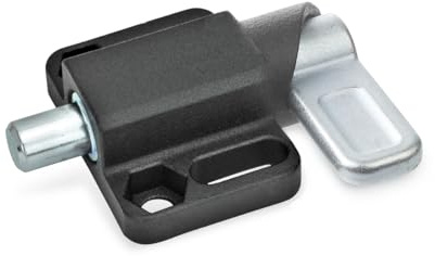 Ganter Normelemente GN 722.3-8-20-L-SW - Pestillo de resorte (8 mm), color negro