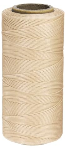 QUARKZMAN 150D 0.8mm Filo Cerato 284 Iarde Poliestere Pelle Cucito Stringa Cerata Filo Cerato in Cuoio per Cuciture Pelle Cucito Rilegatura Artigianato Beige