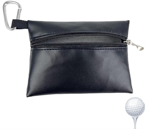 GETJOY Golf Tee Bag, Golf Accessories Bag, Compact, Lightweight, Unisex, Black