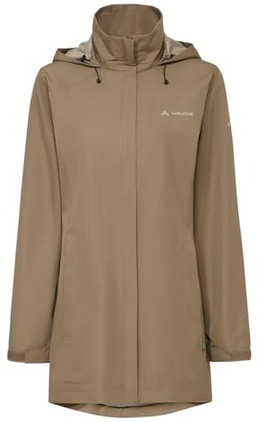 VAUDE Damen Regenjacke Escape Parka, wasserdichter Regen-Parka, atmungsaktiv und winddicht, oat, 34