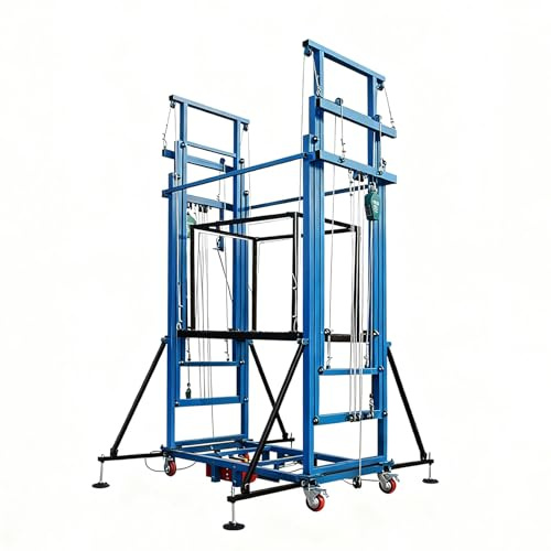 Piattaforma elevatrice elettrica for ponteggi, piattaforma elevatrice con telecomando, scala da cantiere pieghevole, carico massimo 880 libbre(4m/13.1ft)