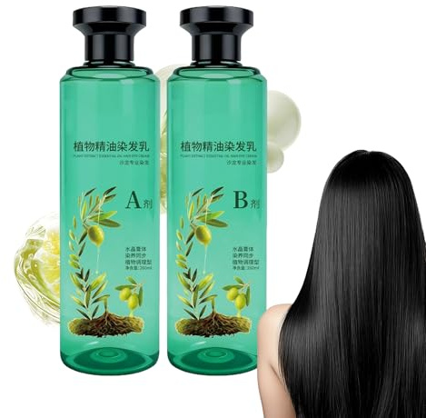 Tinta per Capelli - Crema Ristrutturante Delicata con Olio Vegetale 260ml,Kit con 2 Flaconi di Colorante per Capelli,per Copertura Grigi Salon e Casa