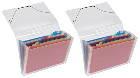 VELOFLEX 446290 – fackmapp Crystal DIN A4, med 12 fack och flikar, PP-material, färgglad uppdelning, transparent