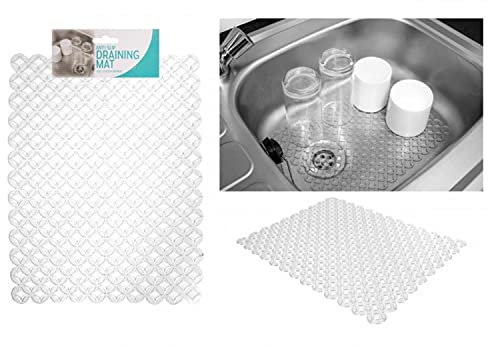 YöL PVC Sink Liner Anti-Slip Mat Drain Mat Kitchen Protector Safeguard 32x25cm