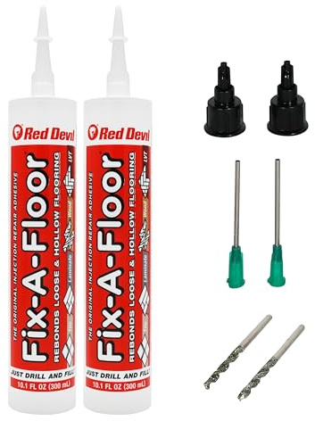 The Original Fix-A-Floor Loose Tile Repair Adhesive PRO Pack! Includes a Micro Syringe Injector and Two Drill Bits -Tile, Porcelain, Ceramic, Marble, Stone, Wood Floor. Pack of 2