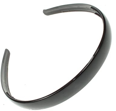 Girls 1.5cm Plain Black Plastic Alice Band Hair Band Headband with Teeth for Women Girls by Glitz4Girlz