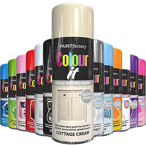 AlezyB - Cottage Cream 400ml All Purpose Spray Paint | Use on Metal, Wood, Plastic and Multipurpose Aerosol Professional Quality Perfect Finish, for Interior Exterior and Excellent Coverage