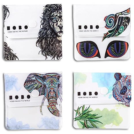 AOOTUERL Pack of 4 Portable Pocket Ashtray,PVC Fireproof Reusable Environment Friendly Outdoor Cigarette Butt Container,Outdoor or Travel Use for Cigarettes Butt Disposal Bag Travel Ashtray