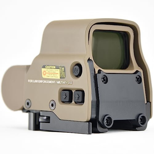 ACEXIER Holographischer Reflex 1x Rotpunktvisier Optik Zielfernrohr Picatinny W.eaver 20mm Schnellverschluss-Halterungsbasis für Taktische Jagd Airsoft (Tan)