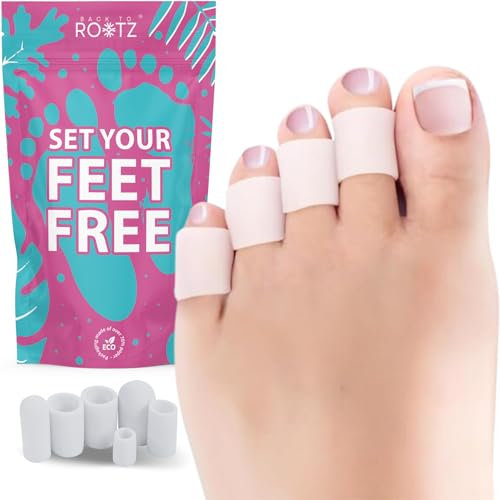 BACK TO ROOTZ | Kit da 20 Proteggi Dita Piedi in Silicone (3 Taglie Assortite) | Tubi Ritagliabili per Calli, Vesciche e Protezione Alluce
